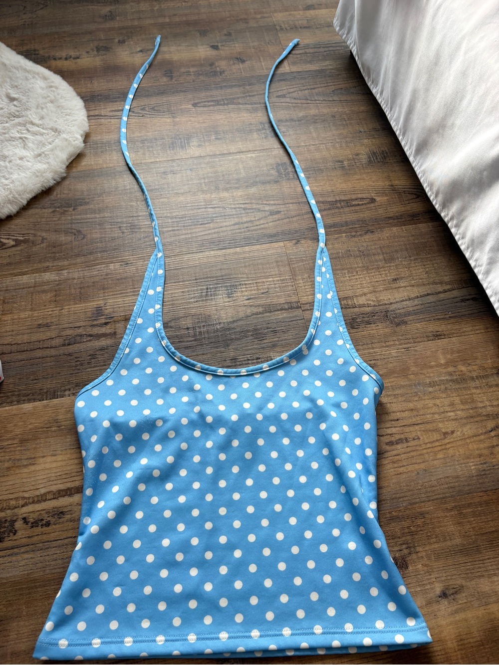 Blue Polka Dot halter Top